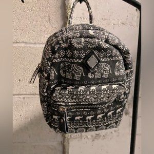 Mini Pouch - Fanny Pack with Belt Loop in Elephant Caravan Design 🤍 🐘🐘🐘 ♠️